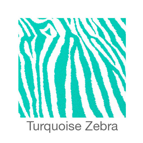 12"x12" Permanent Patterned Vinyl - Zebra - Turquoise