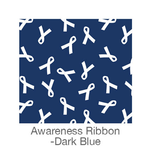 12"x12" Permanent Patterned Vinyl - Awareness Ribbon - Dark Blue