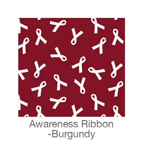 12"x12" Patterned HTV - Awareness Ribbon - Burgundy