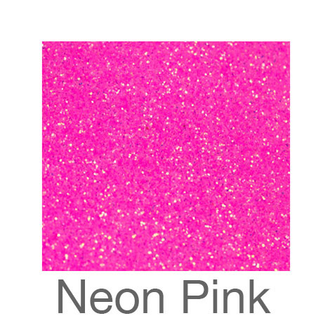 Neon Rainbow Pink Glitter HTV 12” x 19.5” Sheet - Heat Transfer