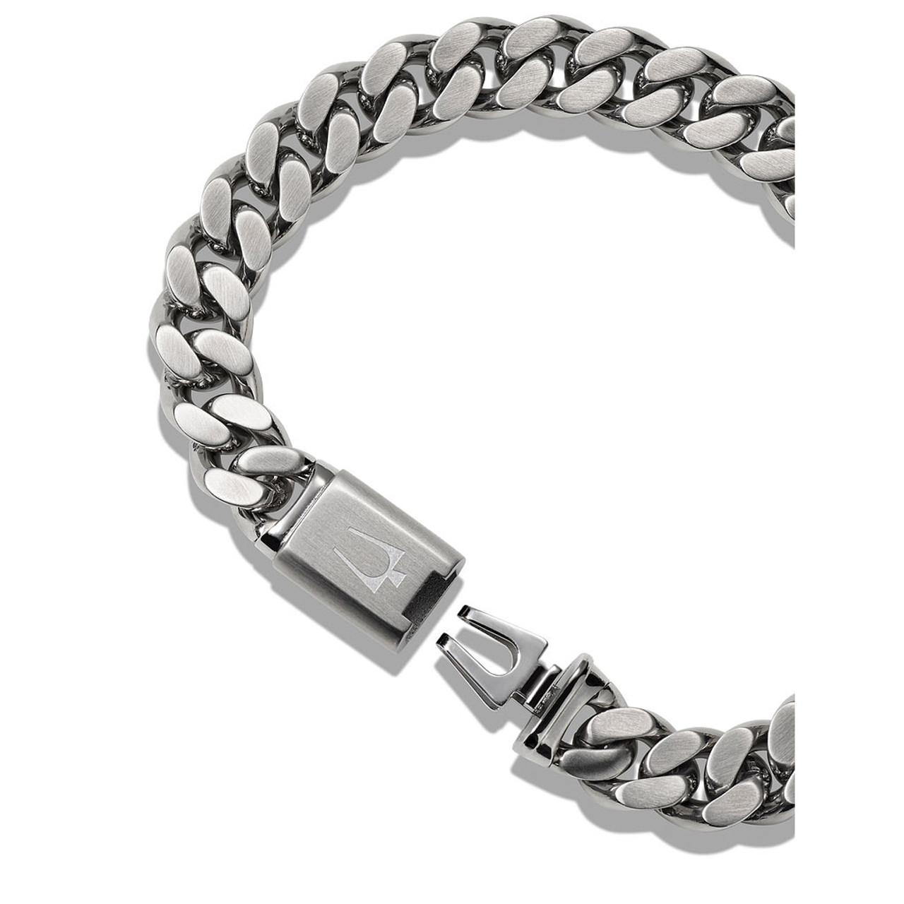 Bulova men's chain bracelet shop in stainless steel