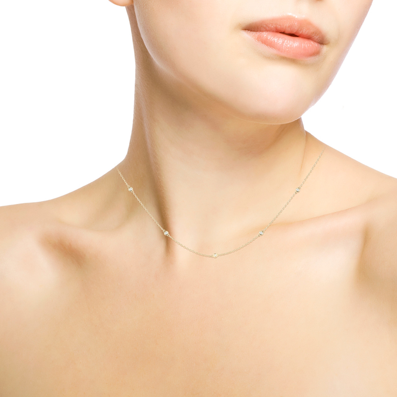 VRAI V Tennis Choker Necklaces | 14K Yellow Gold