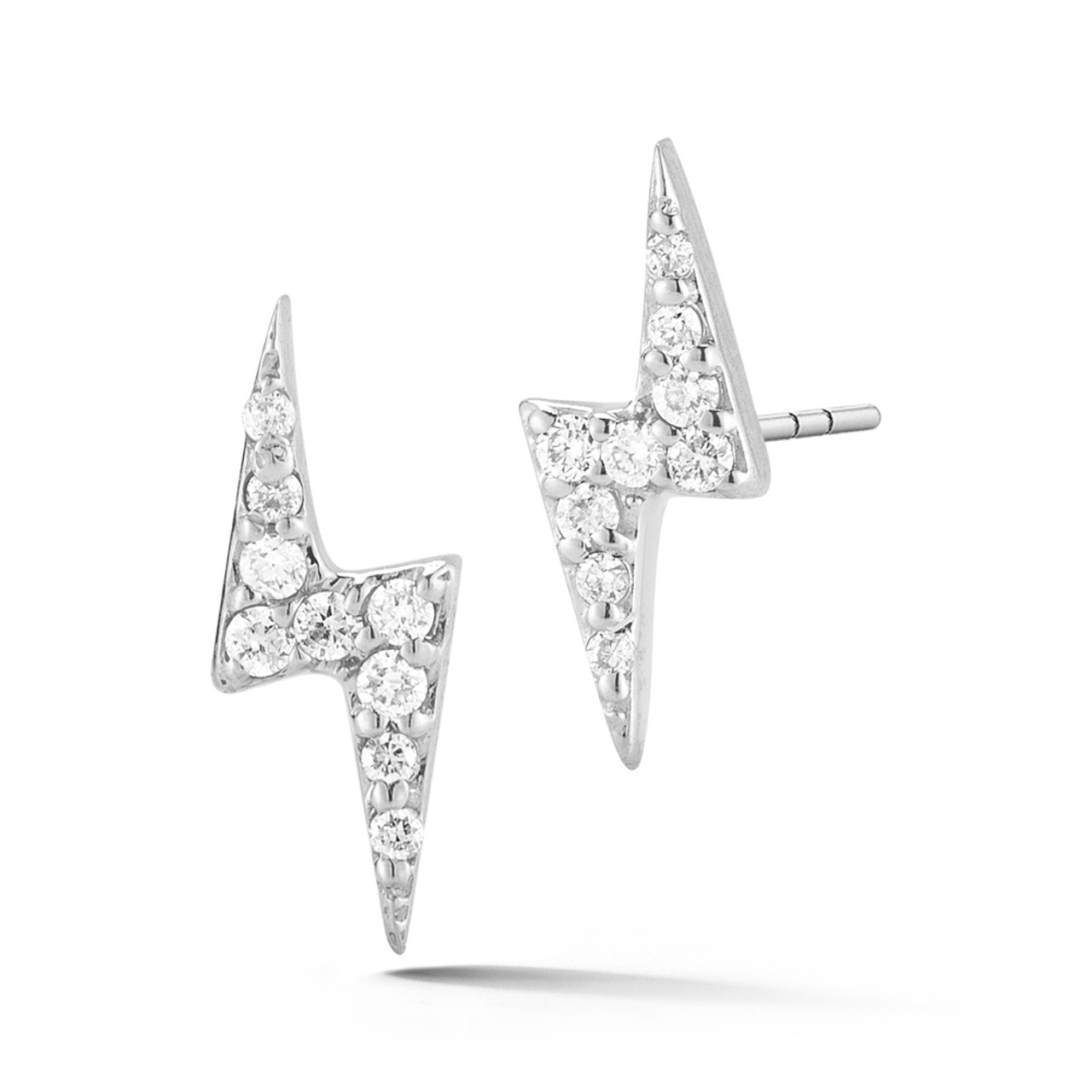 white gold lightning bolt earrings