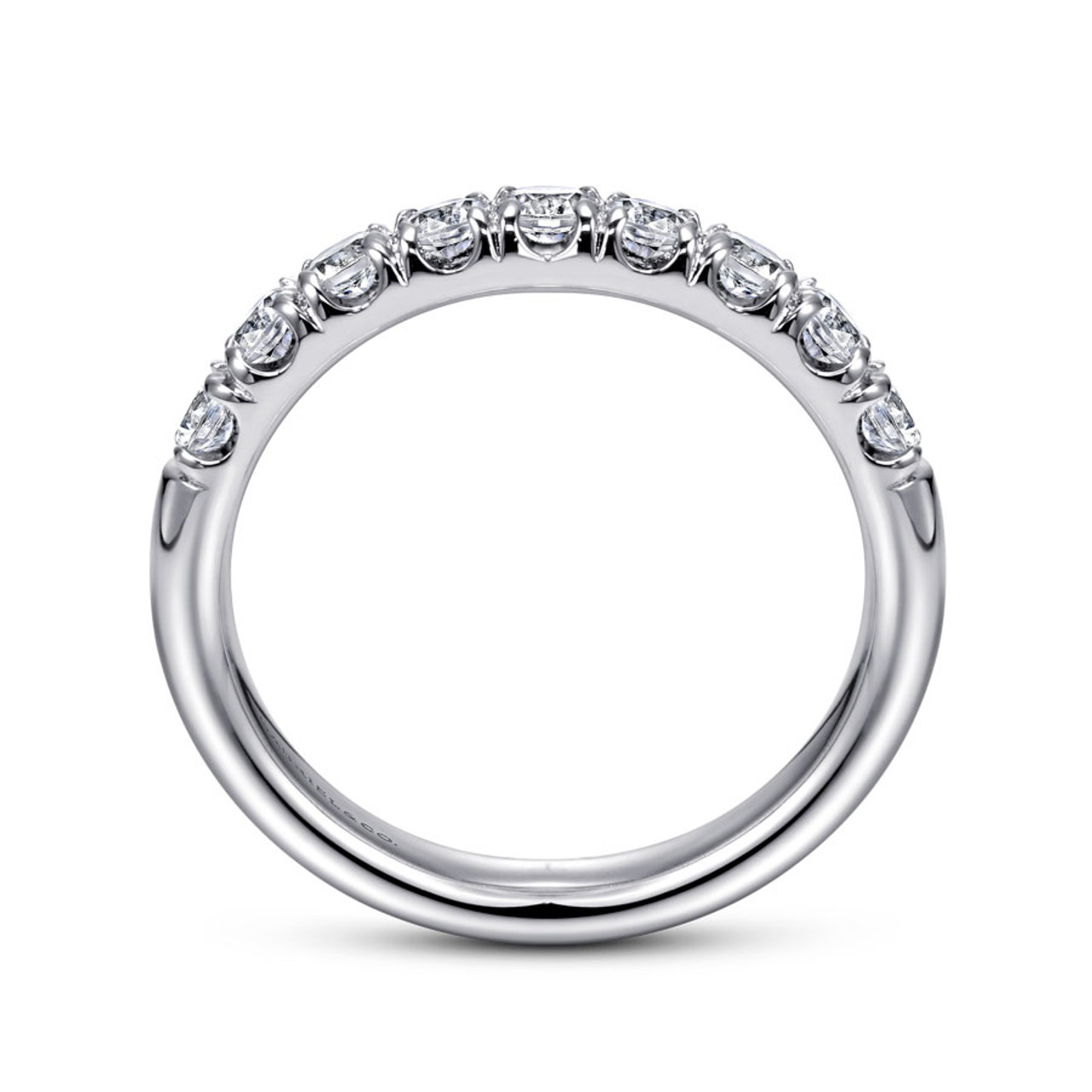 14K White Gold Pavé Diamond Wedding Ring