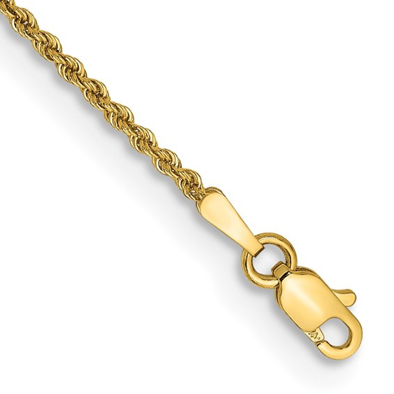 14K Yellow Gold Rope Chain Bracelet 