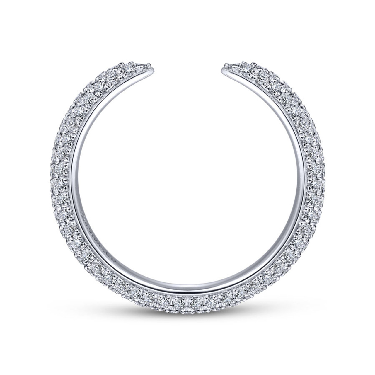 Pave' Diamond Pointed Claw Ring- 14kt White Gold