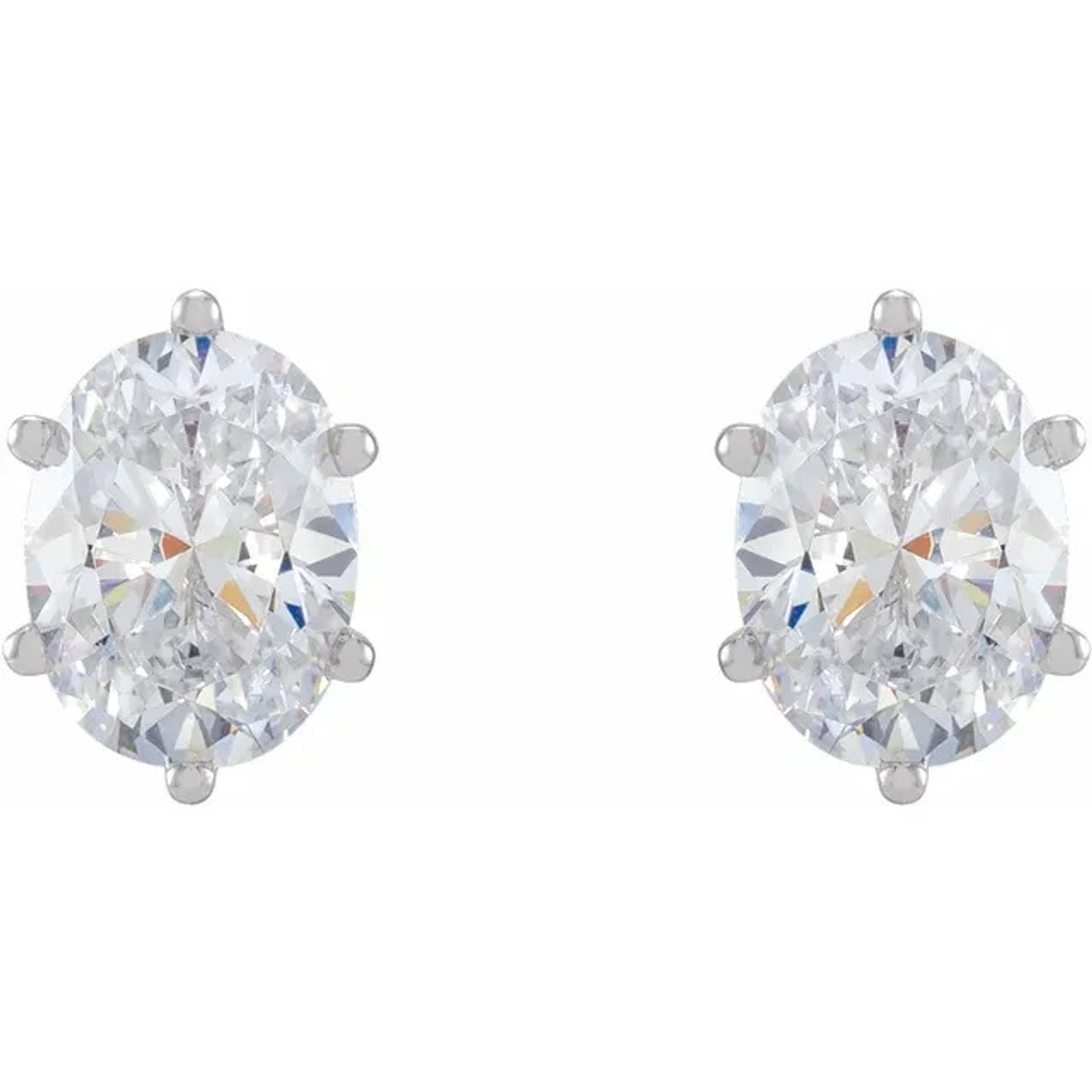 Riley Oval Moissanite Stud Earrings | Gage Diamonds