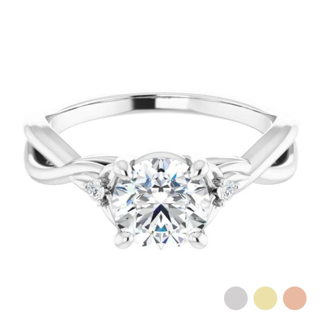 Avery Accented Criss Cross Engagement Ring Setting Gage Diamonds