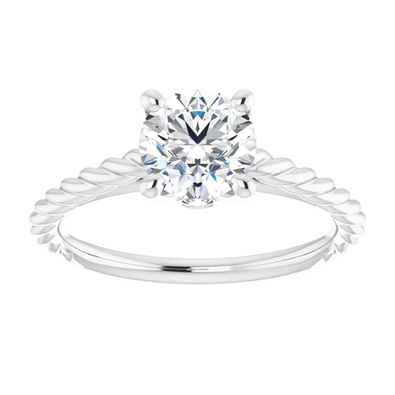 Hand Twisted 14k Cable Rope Wedding Set with Moissanite – mondi.nyc