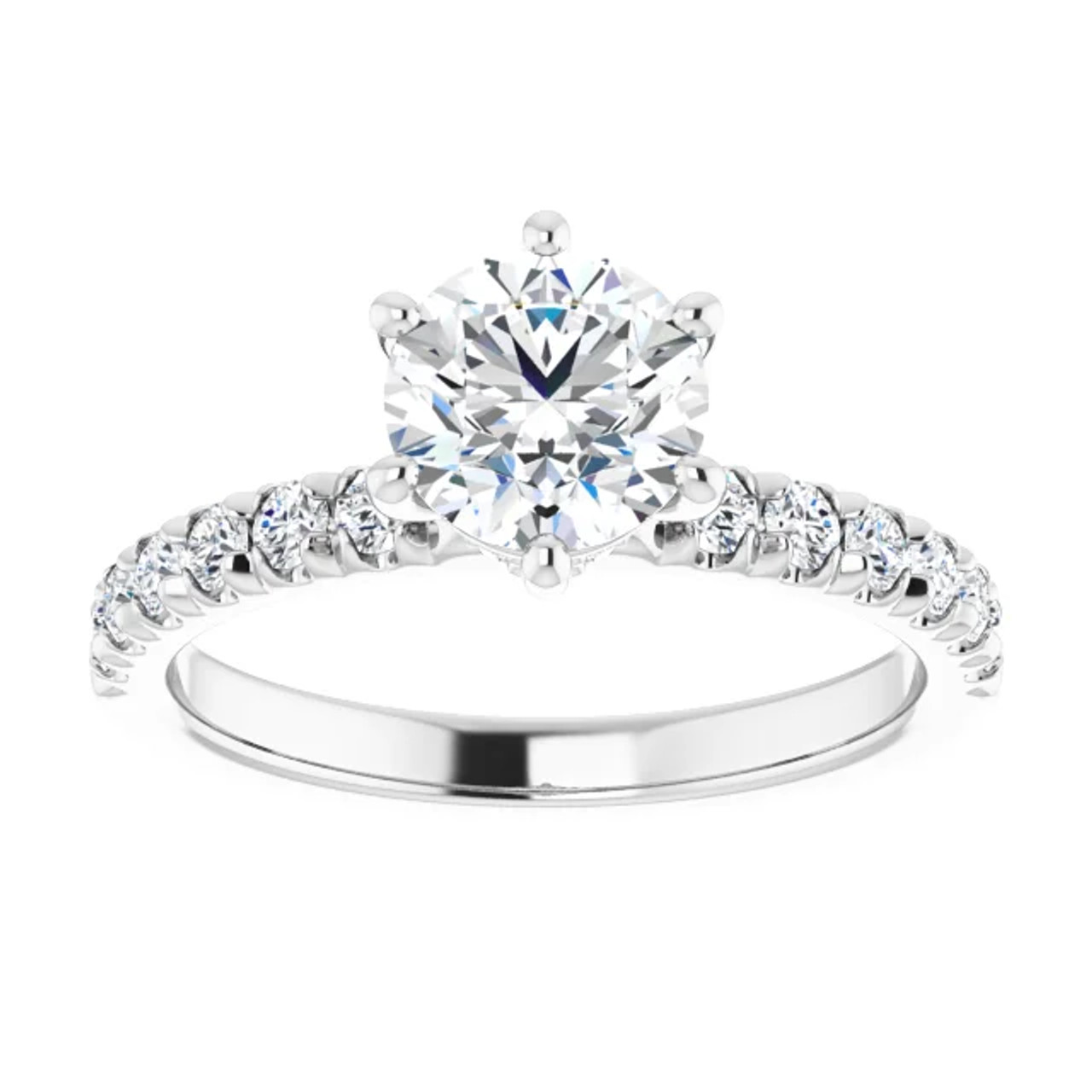 Brittany Hidden Halo Straight Engagement Ring Setting | Gage Diamonds