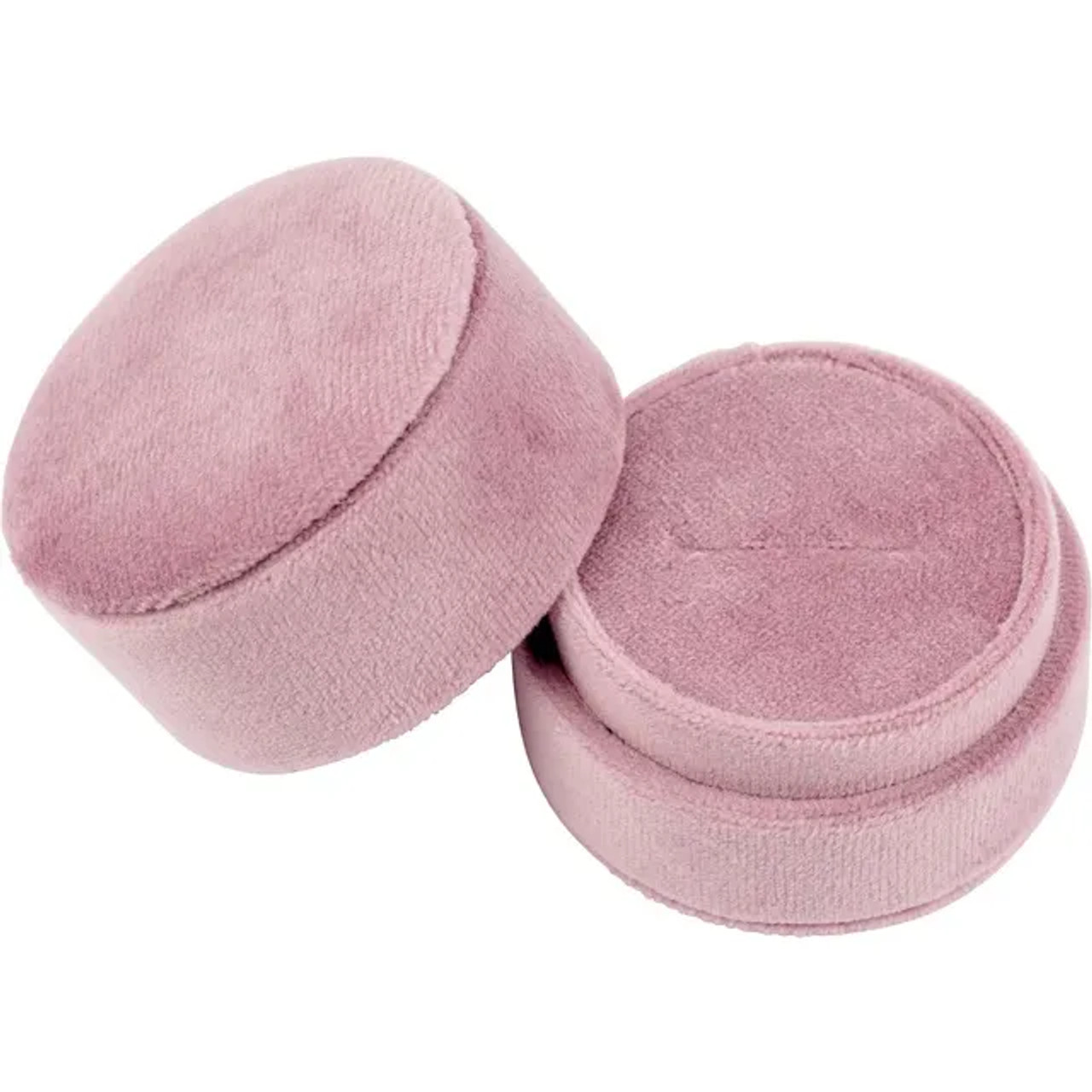 Round Corner Suede Double Ring Box - IntercomUSA