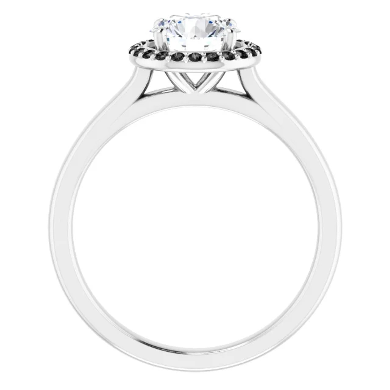 Stella Black Diamond Halo Engagement Ring Setting | Gage Diamonds