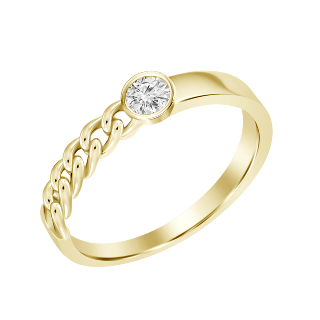 Gold Diamond Chain Ring