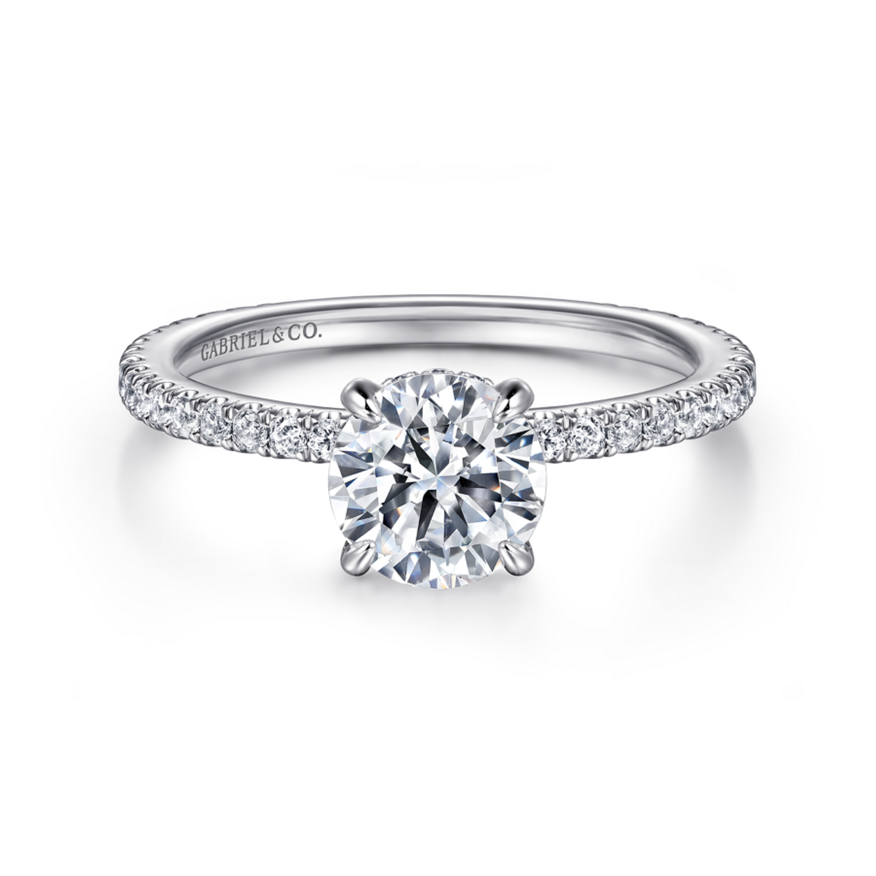 Noa Hidden Halo Straight Engagement Ring Setting | Gage Diamonds