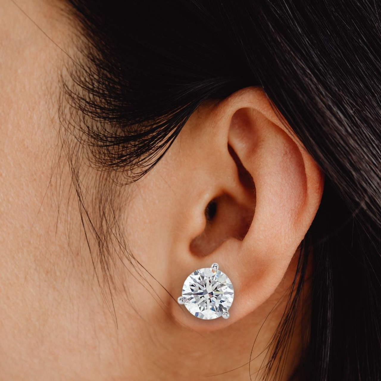 White gold round stud on sale earrings