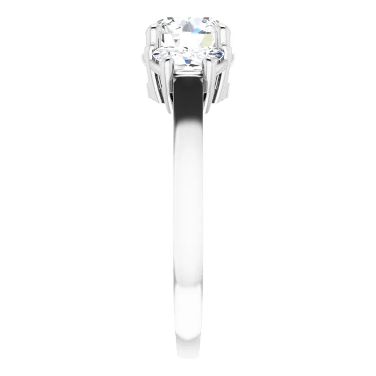 Leighton Three Stone Engagement Ring Setting | Gage Diamonds