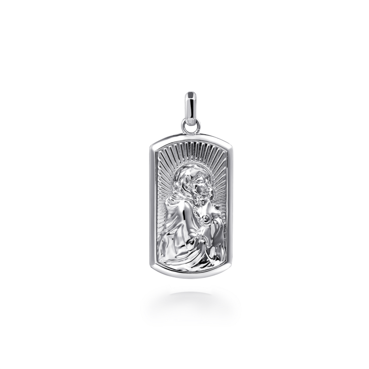 Gabriel Men's Sterling Silver Black Spinel Dog Tag Pendant