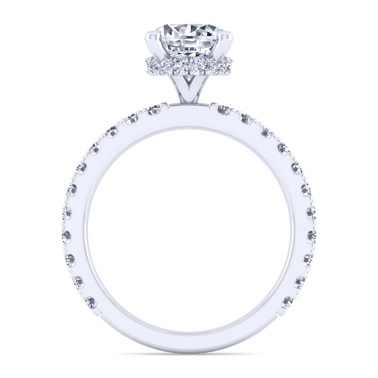 Brooke Straight Hidden Halo Engagement Ring Setting Gage Diamonds