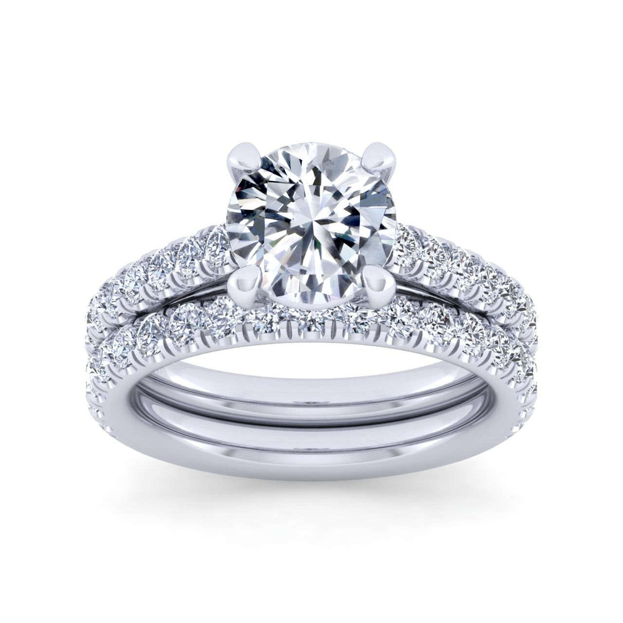 Ariana Straight Pave Diamond Wedding Ring | Gage Diamonds