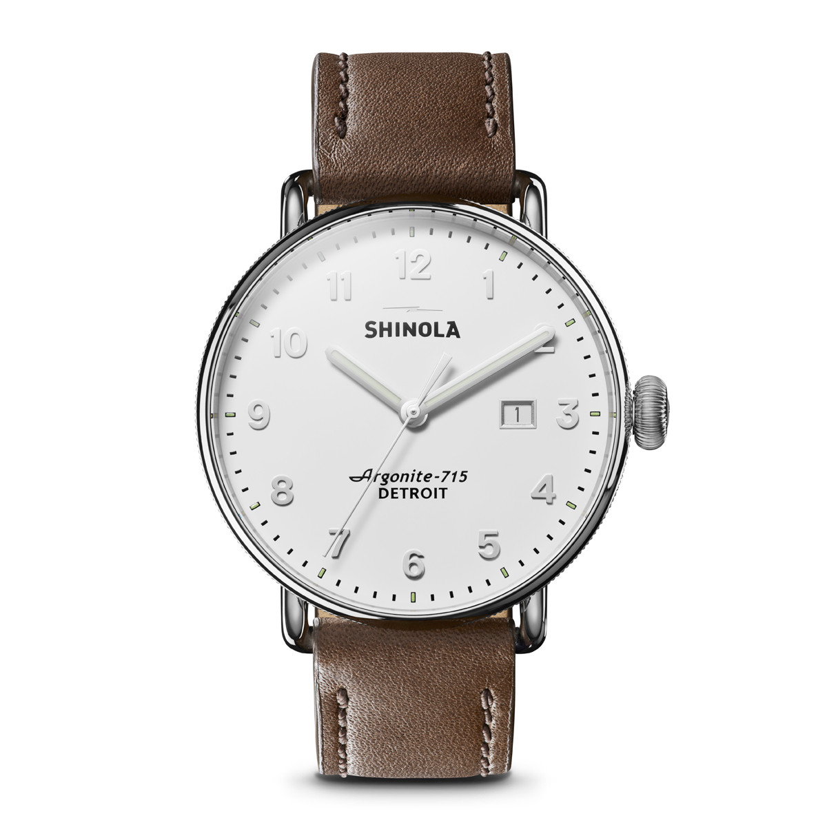 Shinola 43MM Canfield White Men's Watch Gage Diamonds