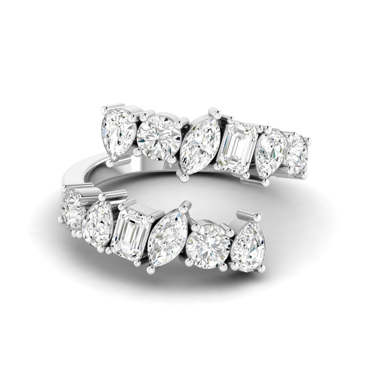 ☆nff☆ white beach ring nff1 Francesca 14K White Gold Multi-Shape Lab Grown Diamond