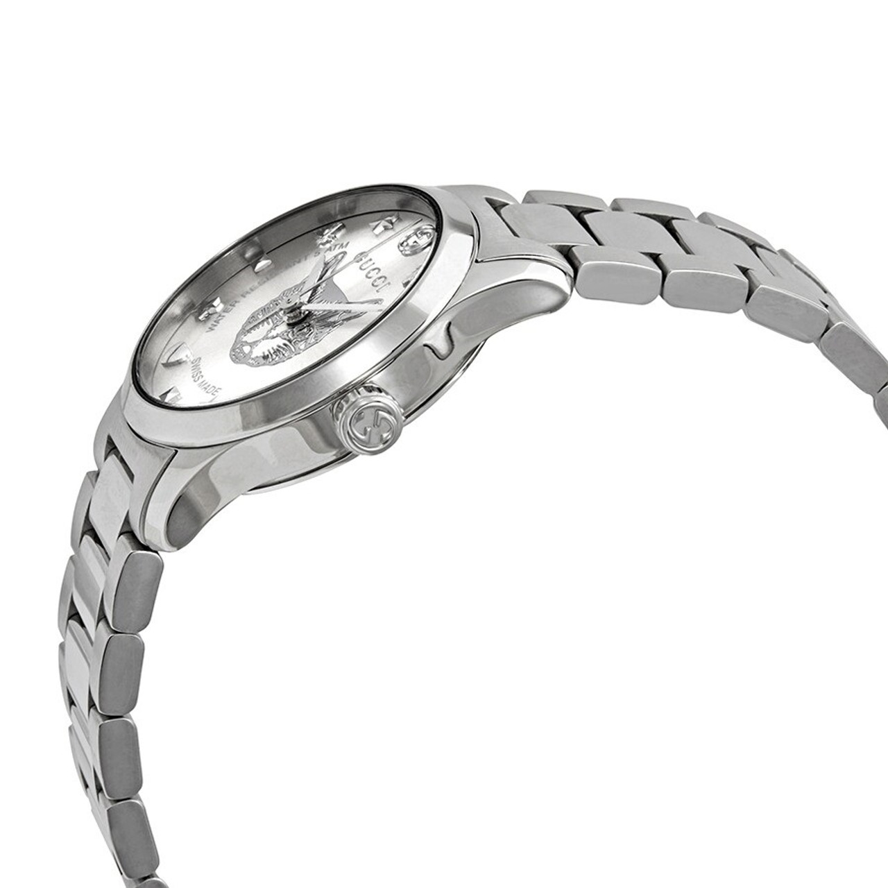 ★追跡便発送★GUCCI G-Timeless Ladies Watch YA126589 Gucci 27MM G-Timeless Silver Feline Dial Women's Watch