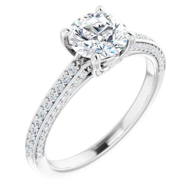 Samantha VintageInspired Straight Engagement Ring Setting Gage Diamonds
