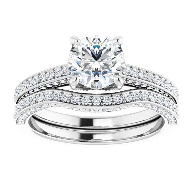 Samantha VintageInspired Curved Diamond Wedding Ring Gage Diamonds