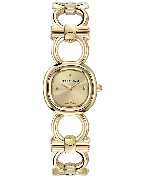 Ferragamo Gold Watch Ferragamo Crystal Gold-Tone Stainless Steel