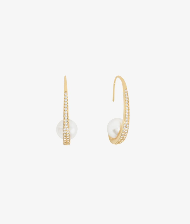 SHASHI Michelle Pearl Earrings Gage Diamonds