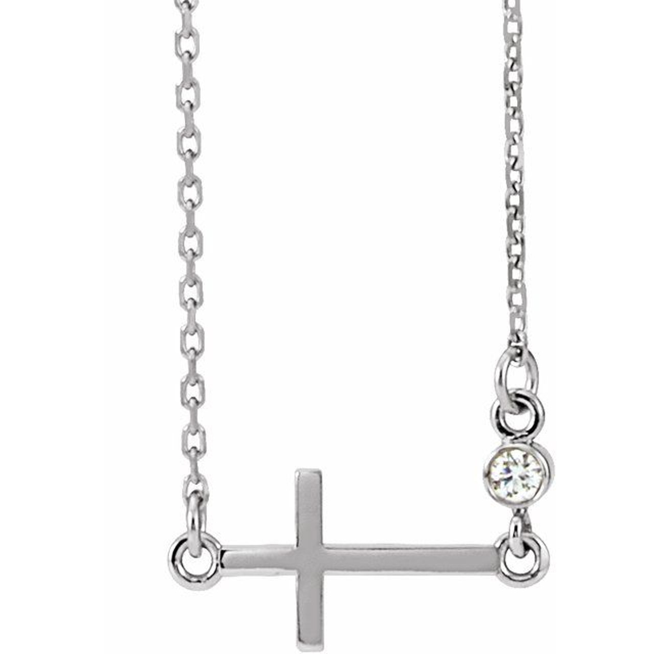 DIAMOND SIDEWAYS CROSS CHOKER NECKLACE – ALNAHAR JEWELRY