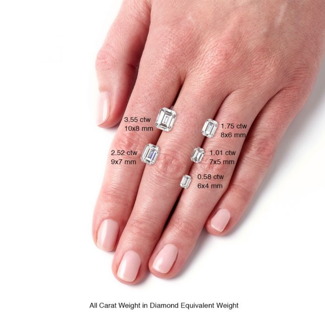Emma Ring 1.75 Carat Emerald Cut Moissanite Engagement Ring