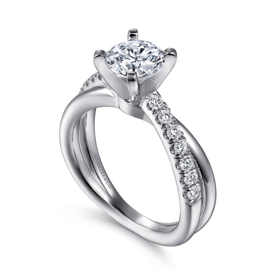 Gabriel & Co. Criss Cross Engagement Ring Setting Gage Diamonds