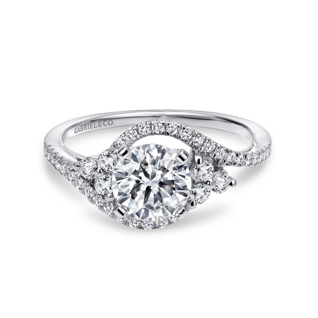 Classic Rounded Square Halo Engagement Ring With Side Stones - Edwin Novel  Jewelry Design