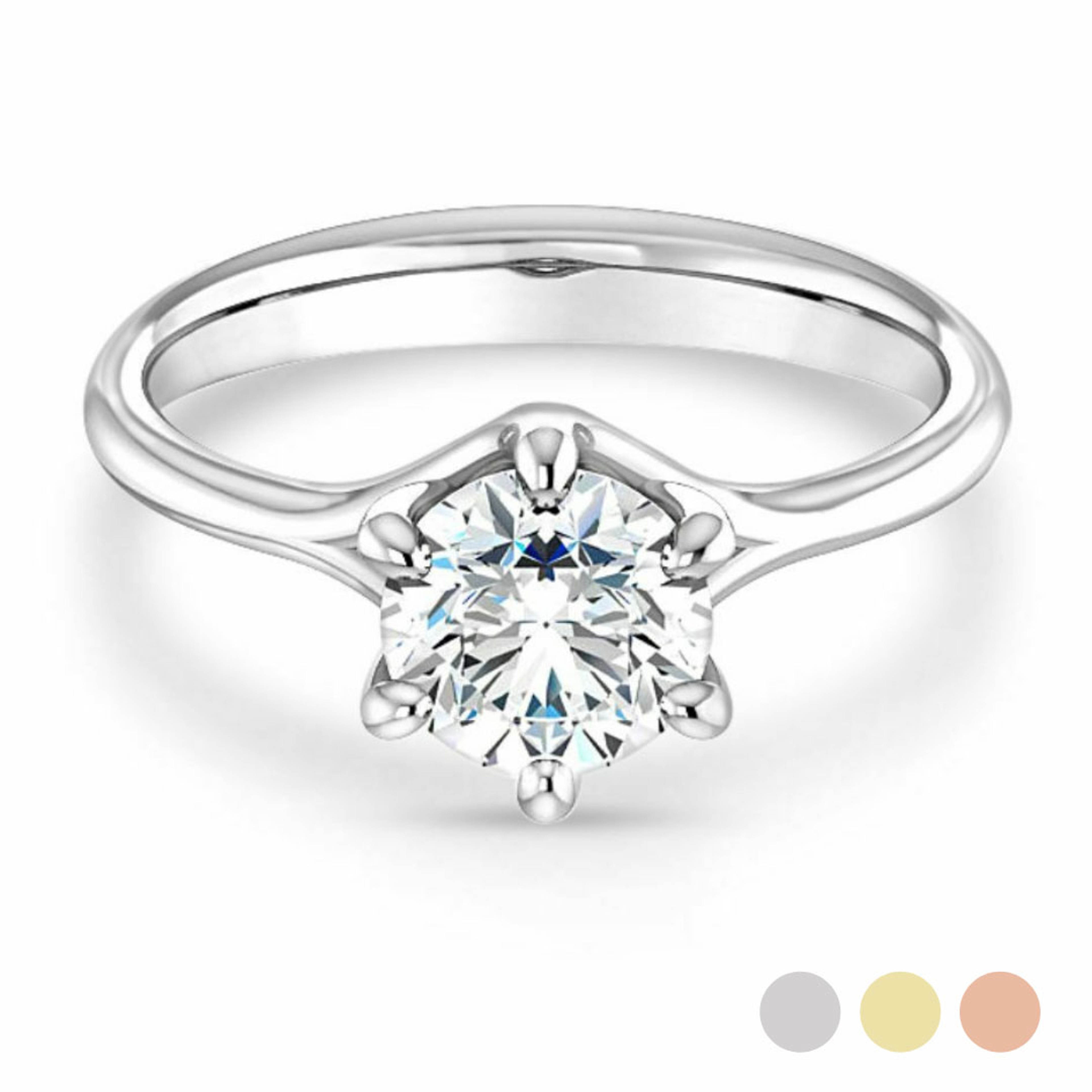 six-prong solitaire engagement ring