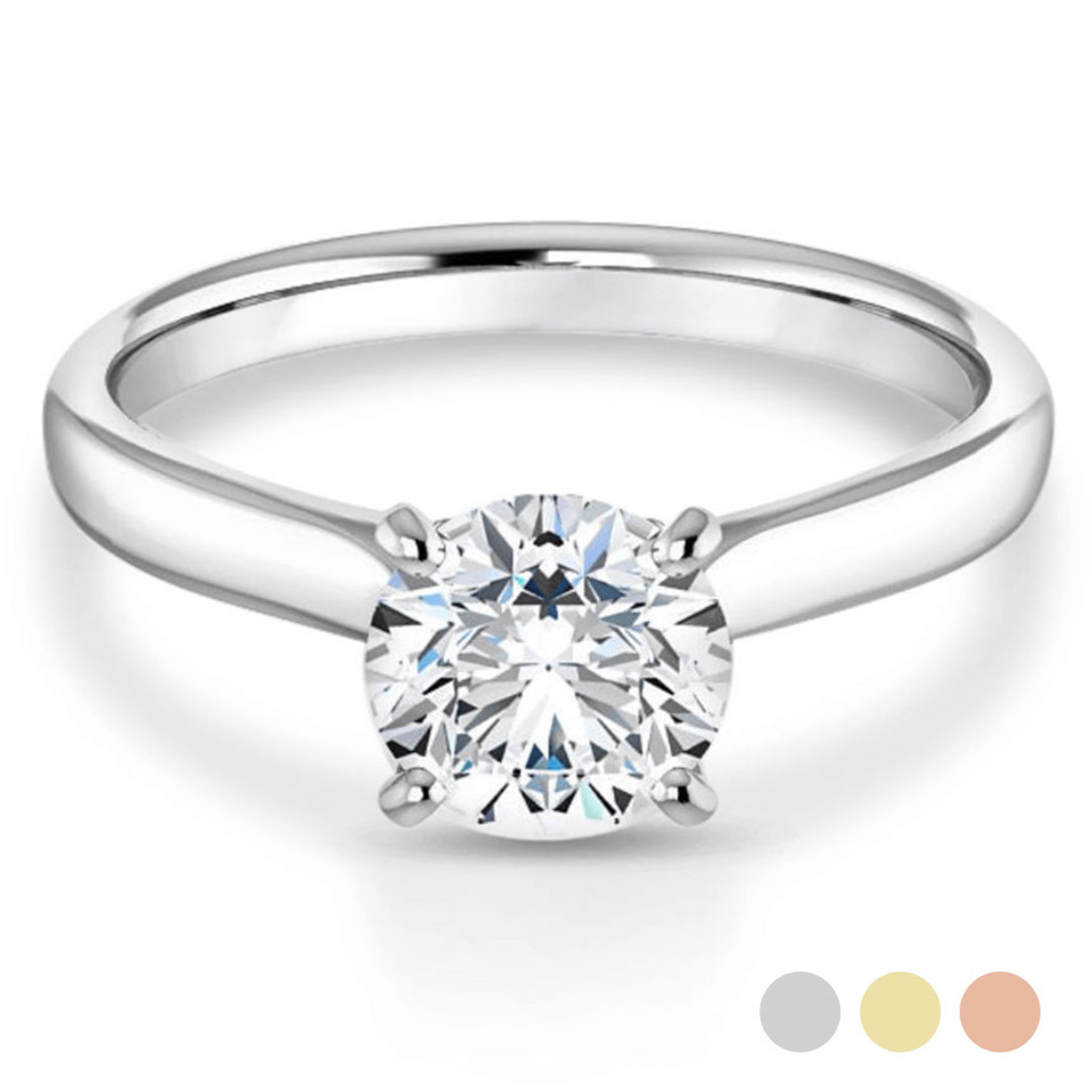 cathedral-style solitaire engagement ring