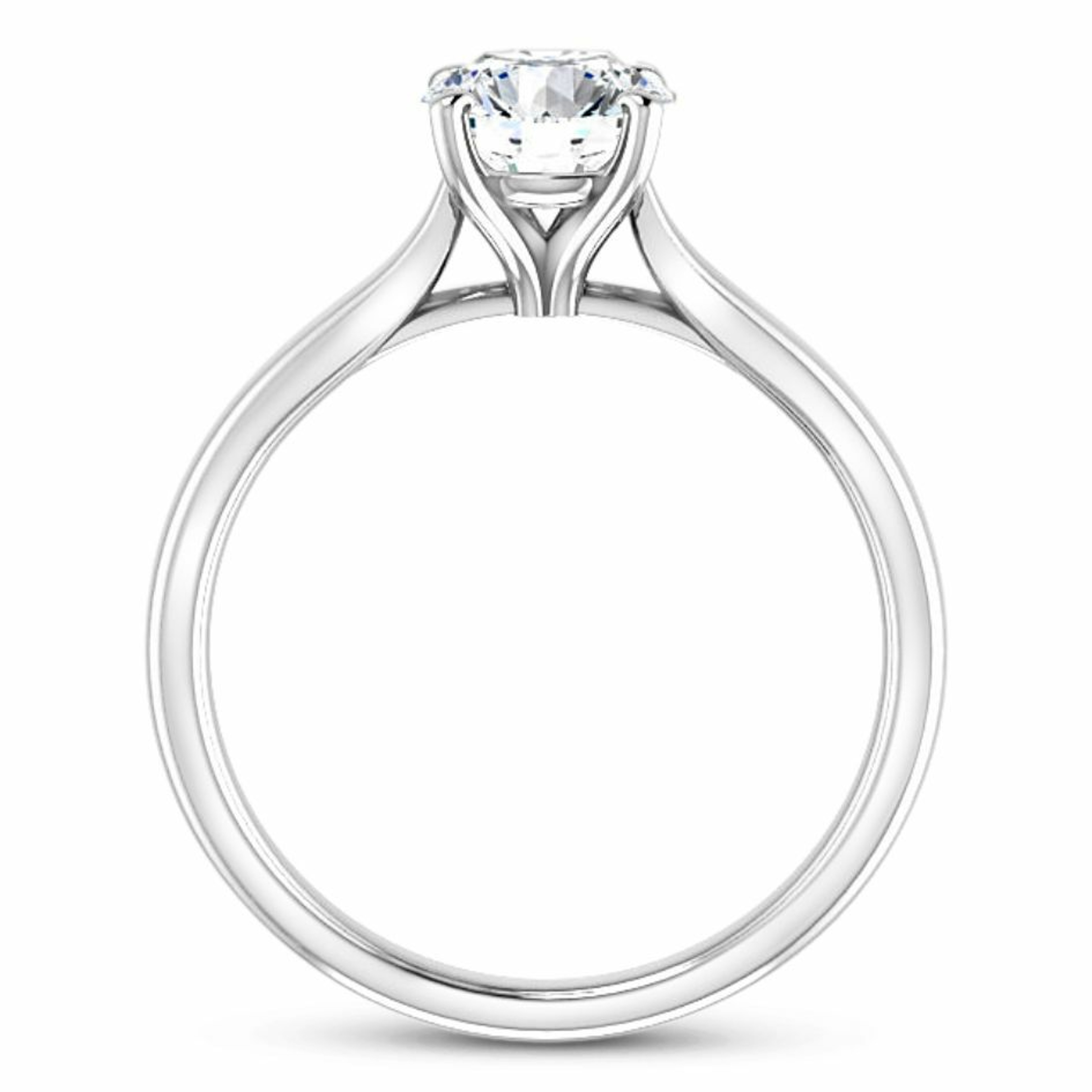 cathedral-style solitaire engagement ring