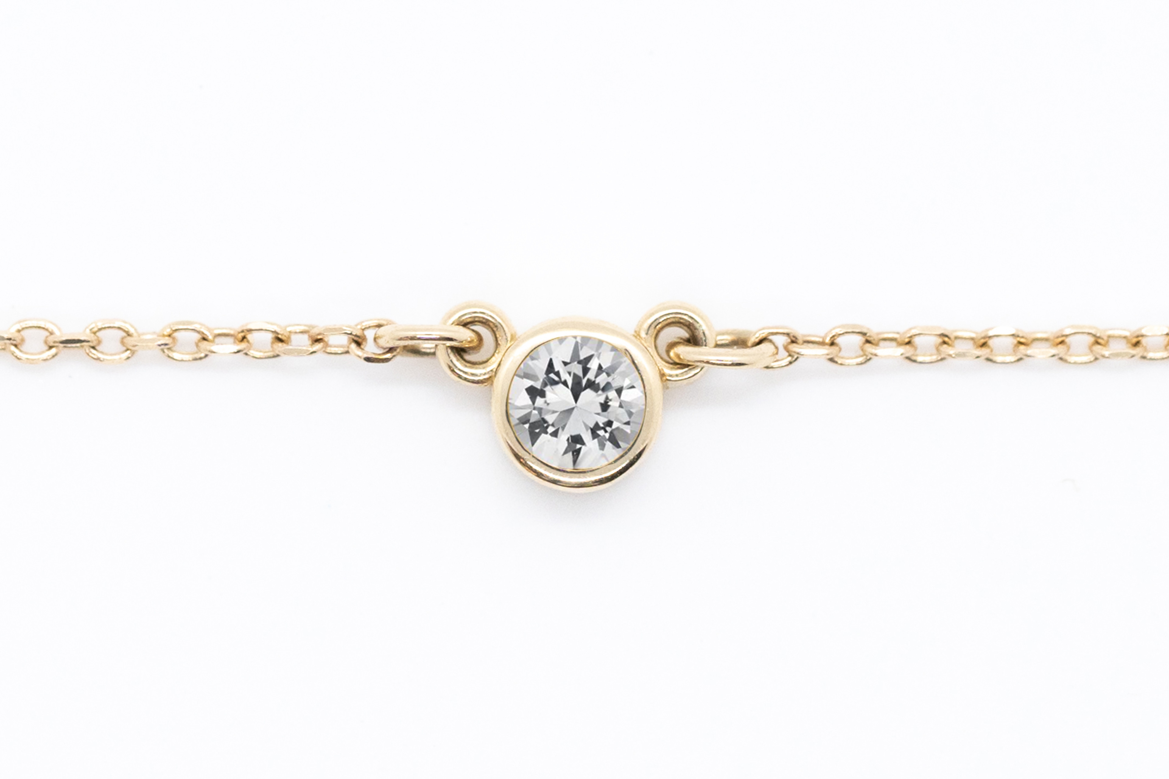 14K gold bezel set solitaire lab grown diamond pendant necklace