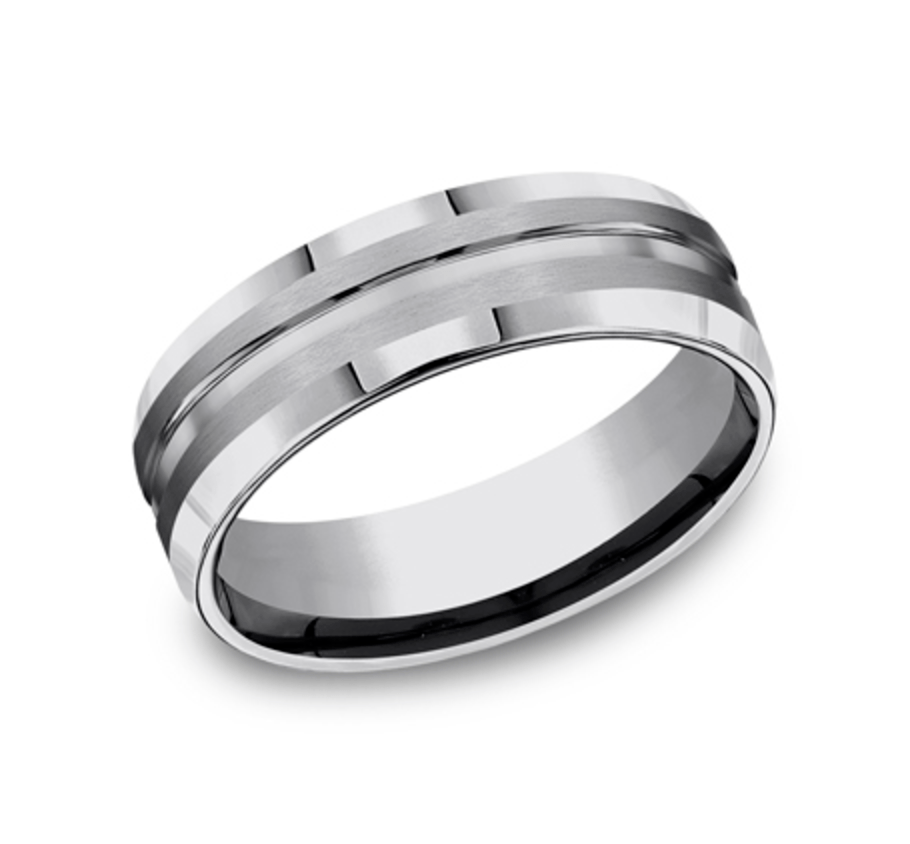 7.00 mm Tungsten Carbide Center Groove Wedding Ring