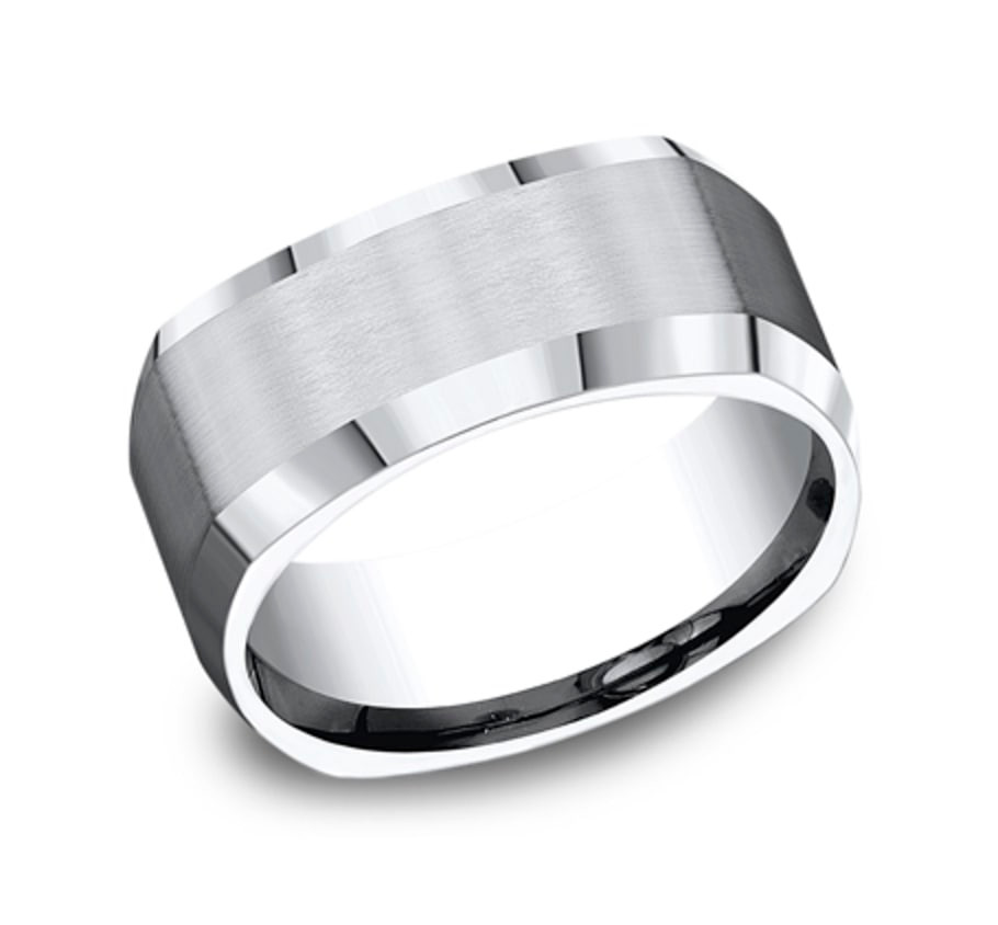 The Scholar 9.00 mm White Cobalt Four-Sided Wedding Ring