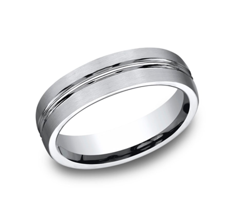6.00 mm Cobalt Chrome Center Groove Wedding Ring