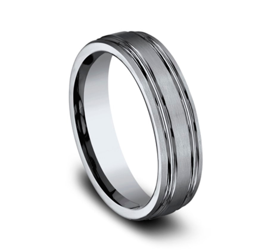 6.00 mm Titanium Double Groove Wedding Ring