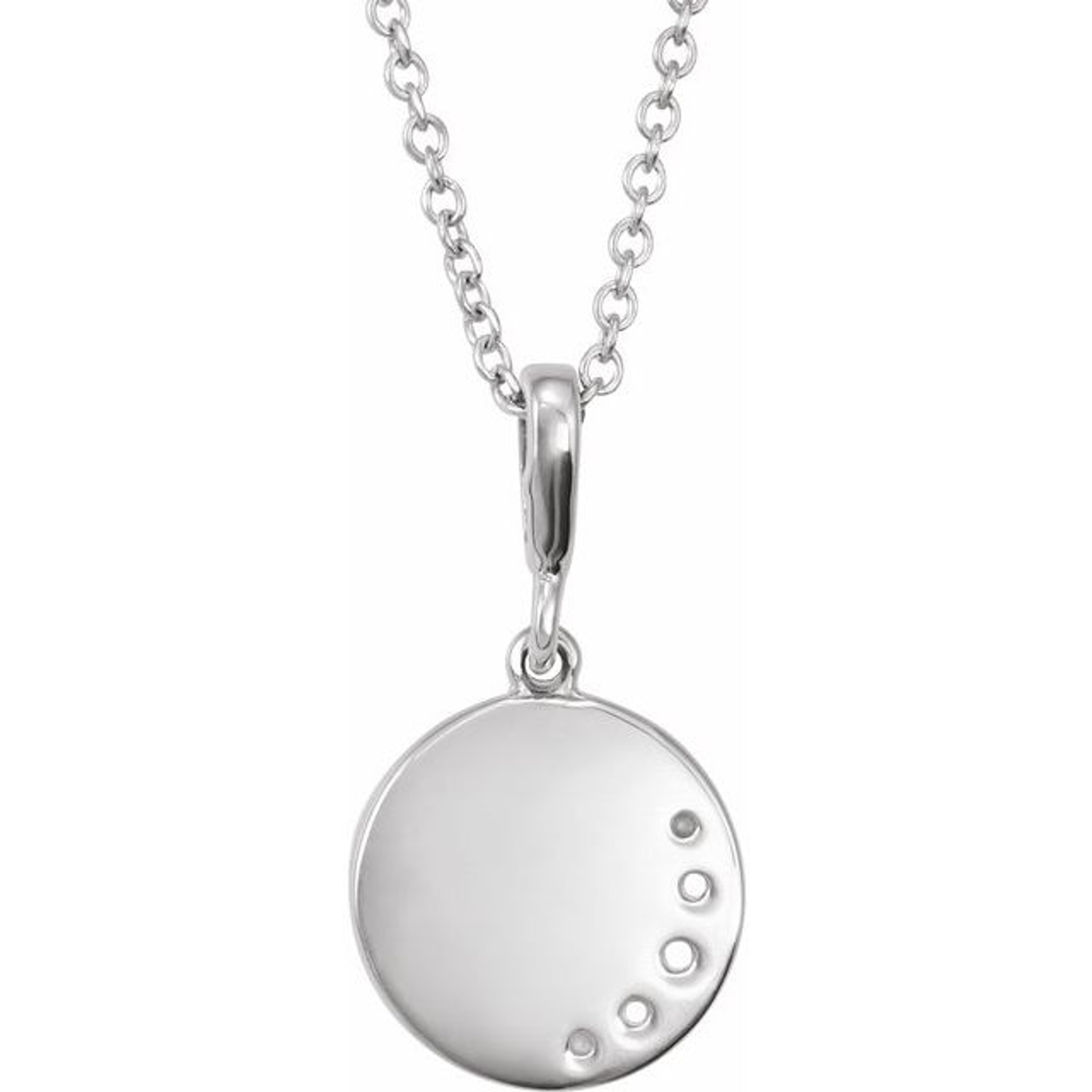 14K gold pendant necklace with crescent moon of diamonds