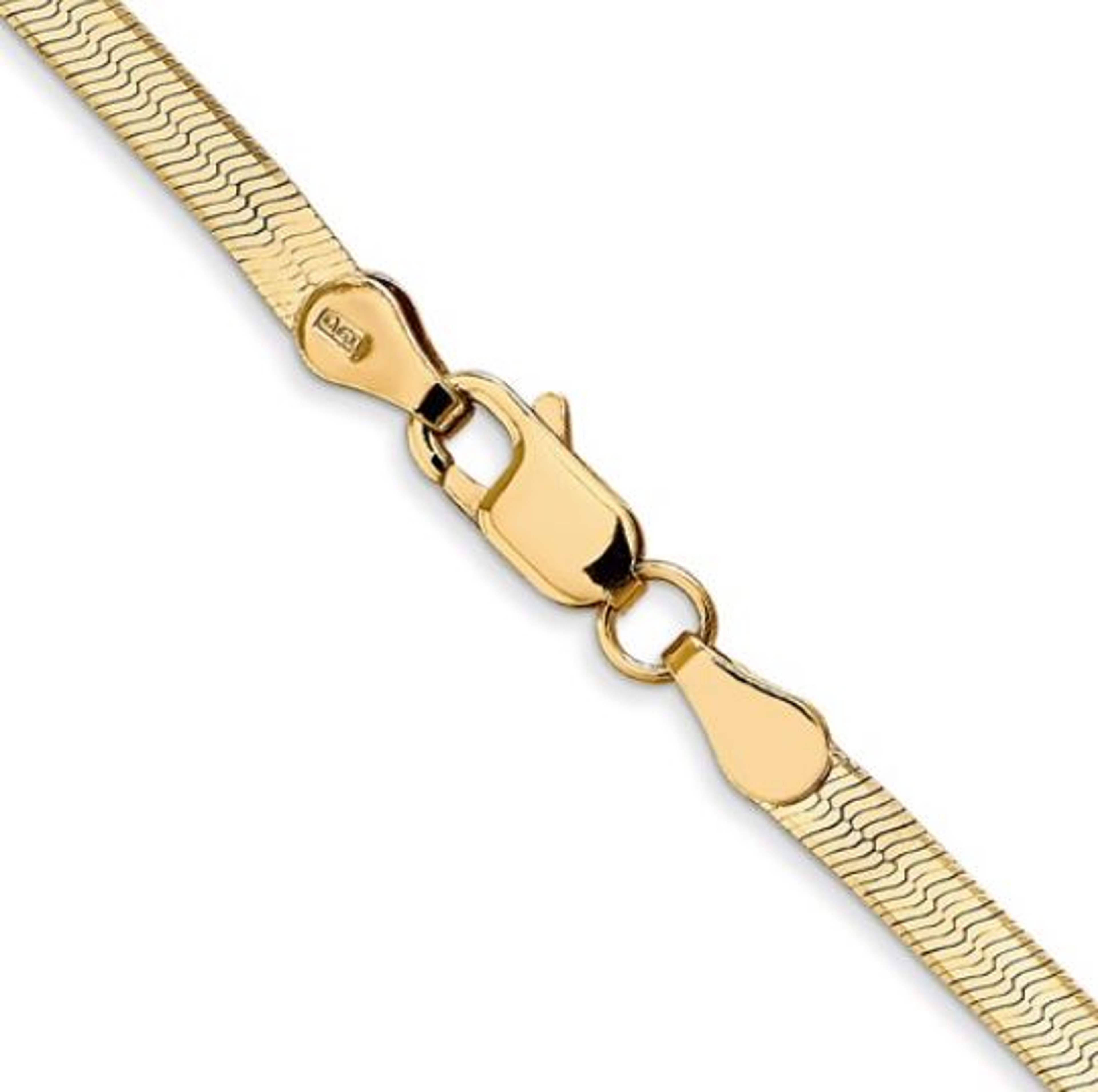 14K yellow gold herringbone chain bracelet