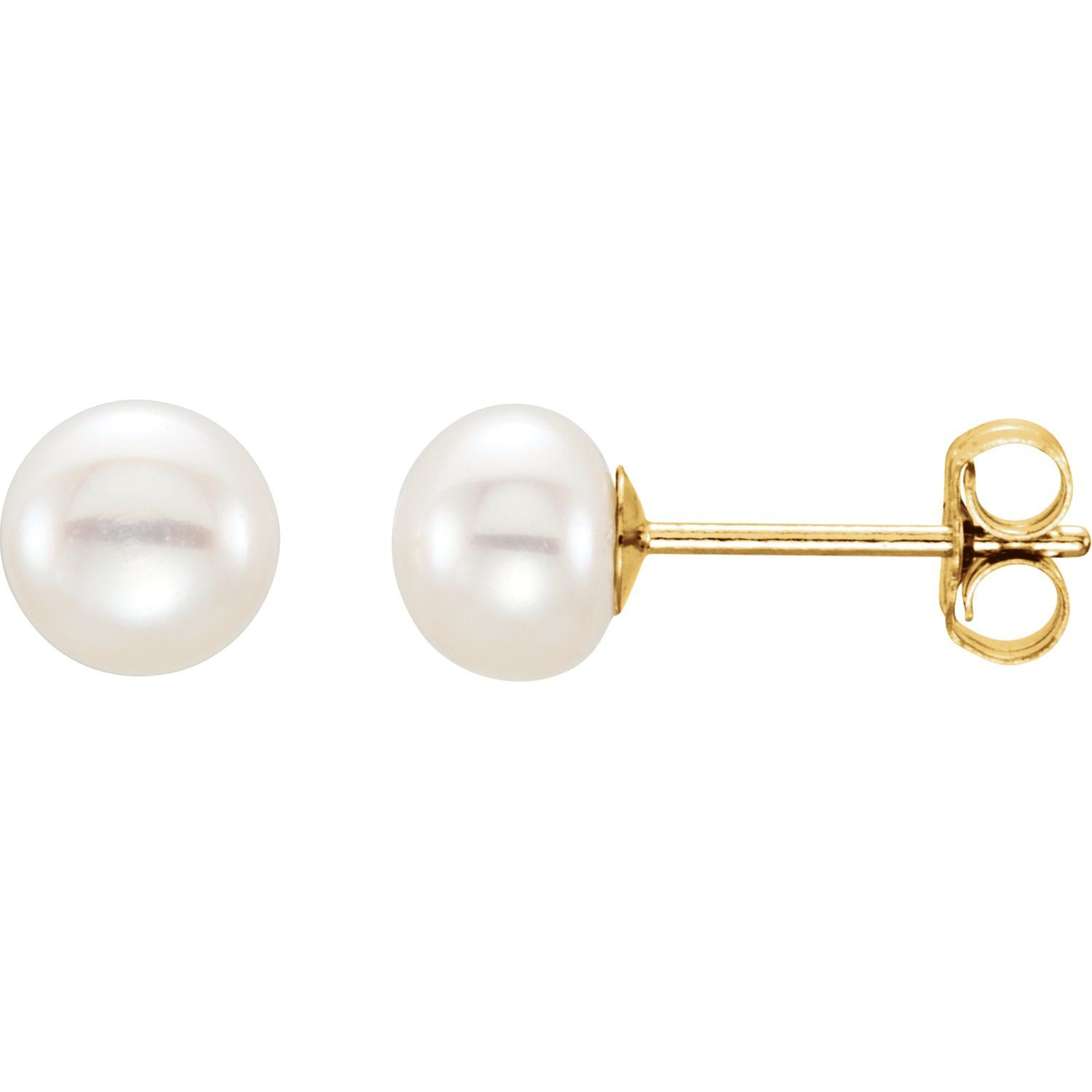 14K yellow gold pearl stud earrings