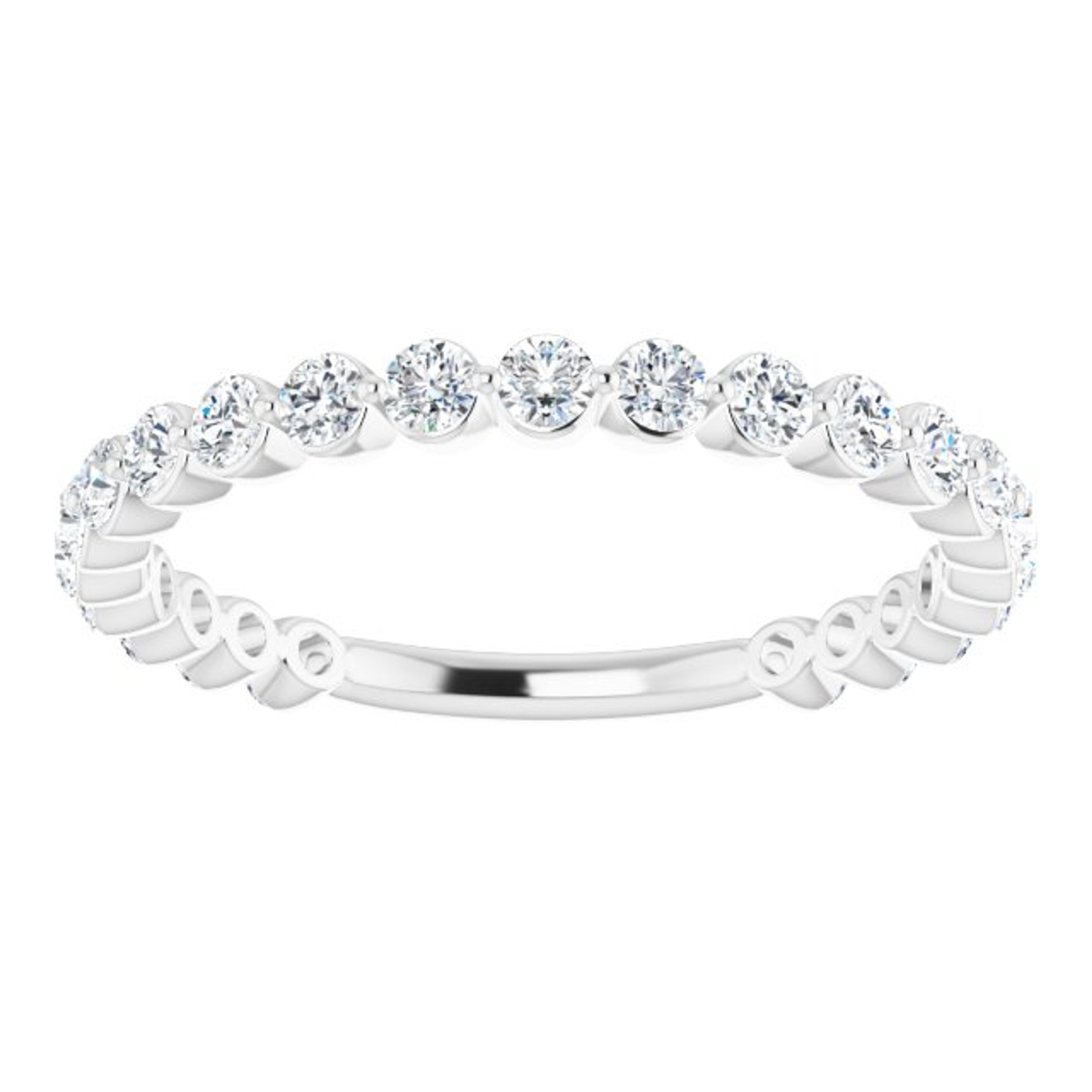 14K gold bezel-set diamond wedding ring