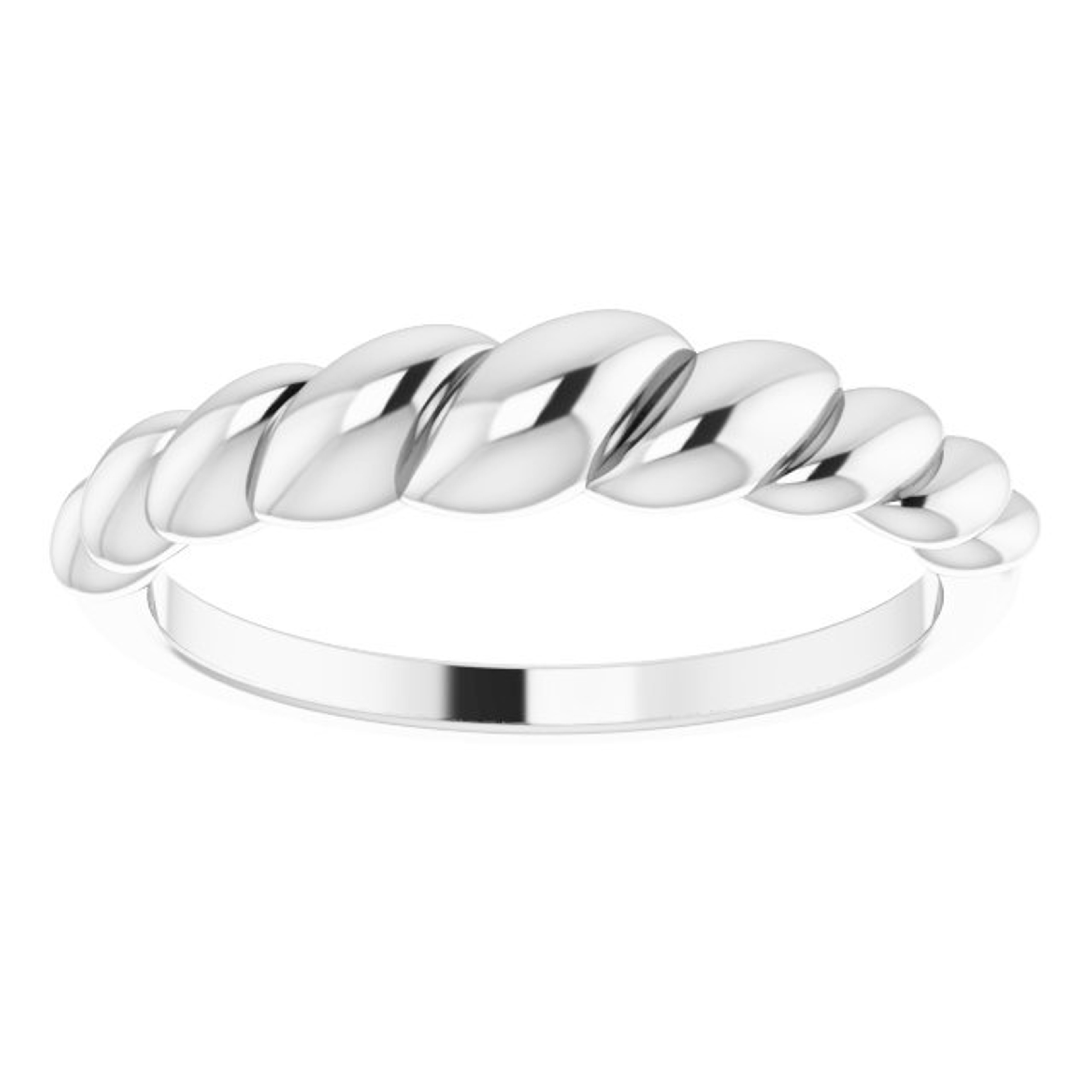 14K gold ring with graduated rope design