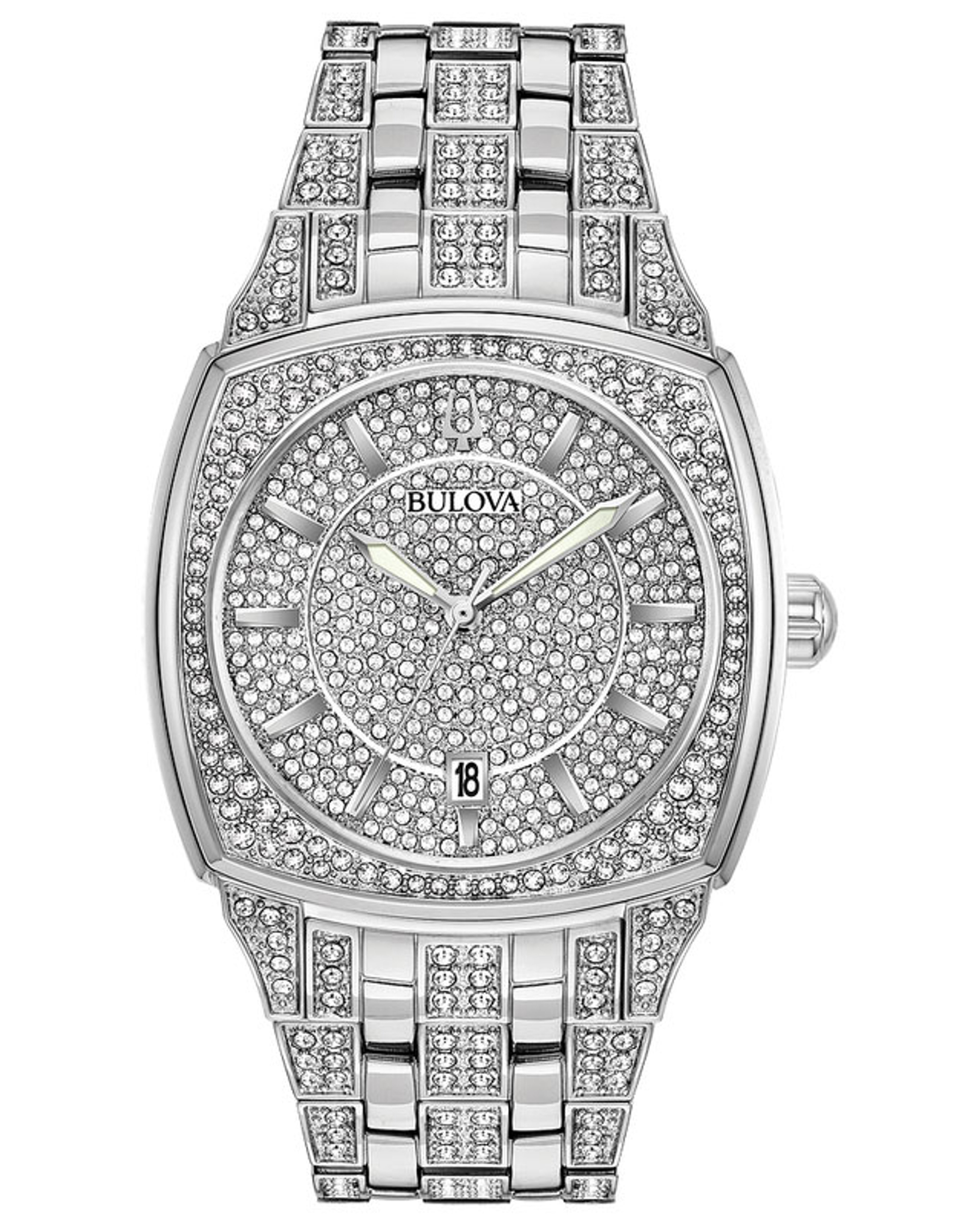 Bulova 40MM Phantom Crystal Curved Silver Men's Watch