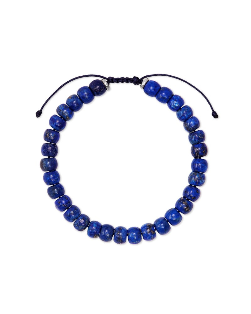Cade Oxidized Sterling Silver Corded Bracelet In Blue Lapis