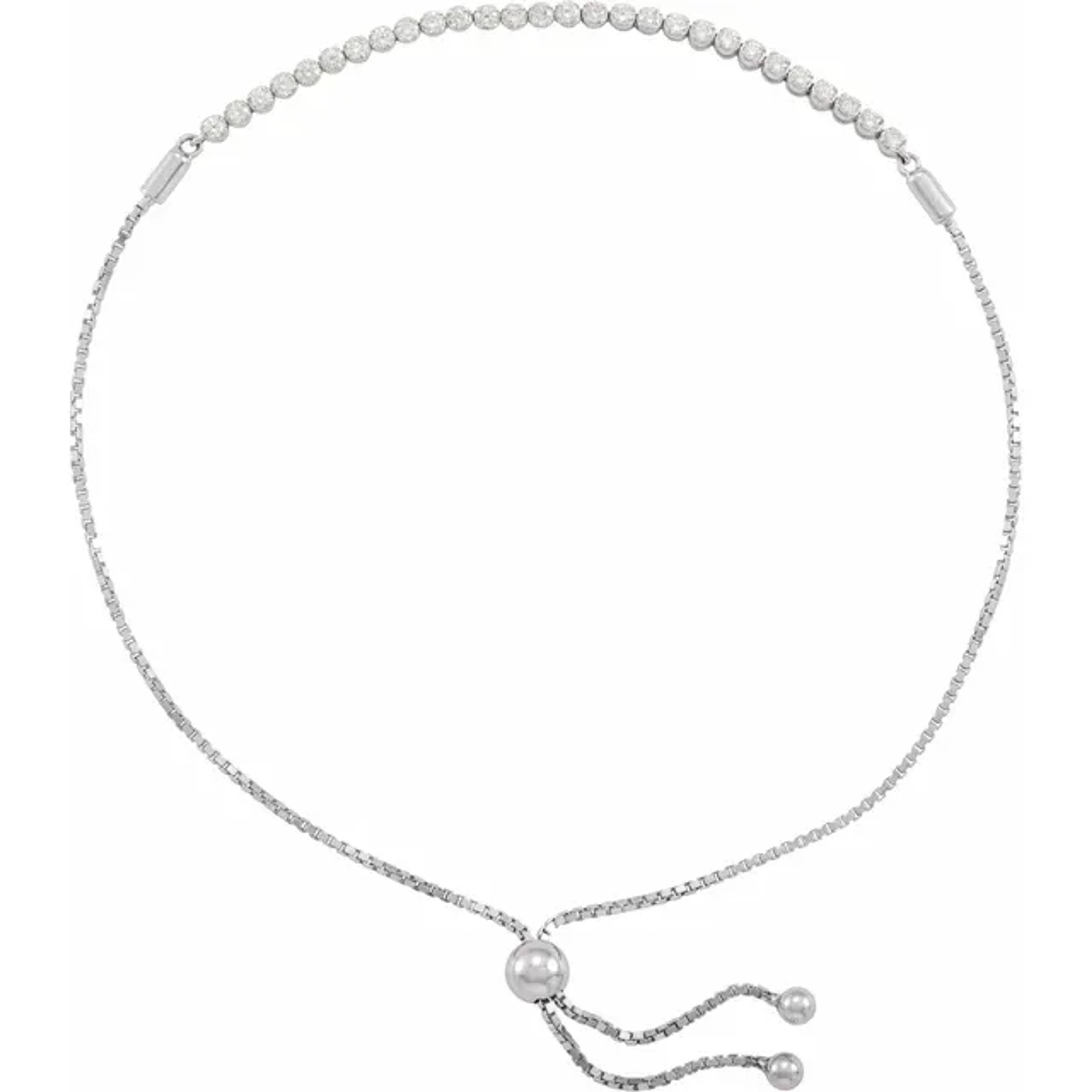 14K gold natural diamond bolo bracelet